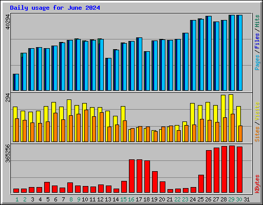 Daily usage for June 2024