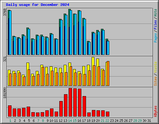 Daily usage for December 2024