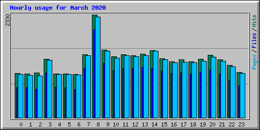 Hourly usage for March 2020